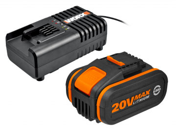 Комплект WORX3604: 1 аккумулятор на 4 Ач и зарядное устройство на 2А