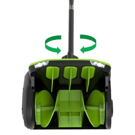 Снегоуборочная лопата GREENWORKS GD60SS2, 60V, 30 см, с регулируемым направлением выброса, бесщеточная
