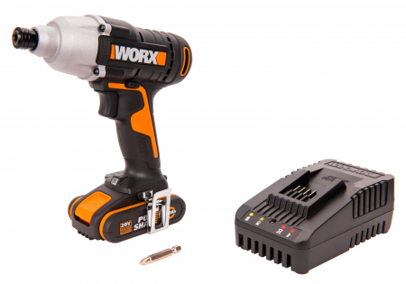 Винтоверт ударный WORX WX291.9 аккумуляторный 20V, 170Нм, 2 аккумулятора по 2 Ач + зарядное устройство, в кейсе