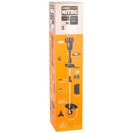 Триммер аккумуляторный WORX NITRO WG186E.92, 40В, бесщеточный, 38 см, Без аккумулятора и зарядного устройства