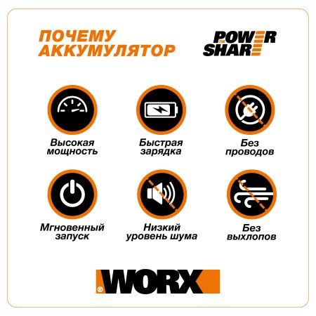 Аккумулятор WORX WA3645, 20В на 5 Ач Аккумулятор WORX WA3645, 20В на 5 Ач