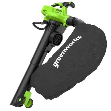 Воздуходувка-пылесос аккумуляторная GREENWORKS GD60BVII, 60V, бесщеточная