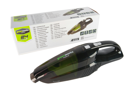 Пылесос ручной аккумуляторный GREENWORKS G24HV, 24V, без аккумулятора и ЗУ