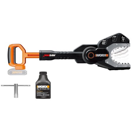 Цепная пила безопасная аккумуляторная WORX JawSaw WG329E.9, 20В, 15 см, 1 аккумулятор 2 Ач + зарядное устройство