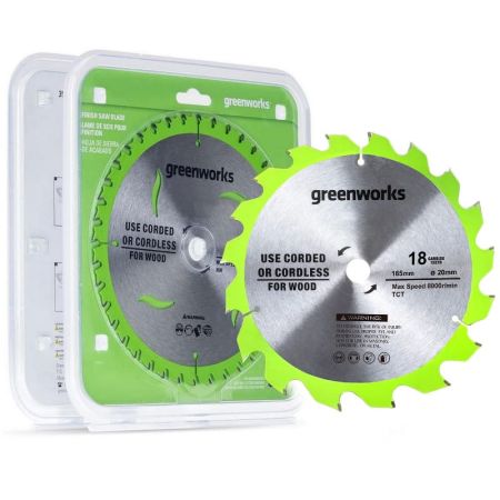 Диск пильный по дереву 165x1,6x20 мм 18T 2955807 для циркулярной пилы Greenworks 1501607