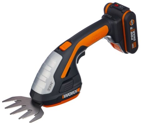 Ножницы для стрижки травы и кустарников в комплекте с тяпкой WG801E.5, c АКБ 1*2Ач и ЗУ, 1 аккумулятор 2 Ач + зарядное устройство