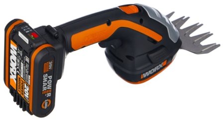 Ножницы для стрижки травы и кустарников в комплекте с тяпкой WG801E.5, c АКБ 1*2Ач и ЗУ, 1 аккумулятор 2 Ач + зарядное устройство