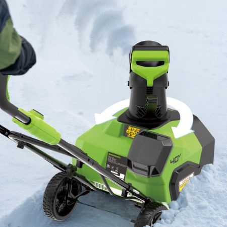 Снегоуборщик аккумуляторный GREENWORKS G40ST40, 40V, 40 см,(2603607)