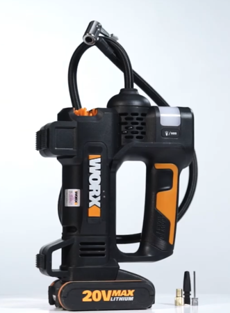 Насос с фонарем для автомобиля WORX WX092.9 аккумуляторный, 20V, 10 бар, Без аккумулятора и зарядного устройства