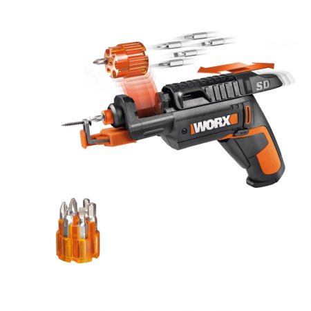 Отвертка WORX WX255 4V SD Slide Driver аккумуляторная с ЗУ и набором бит (6шт)