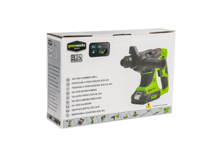 Перфоратор аккумуляторный GREENWORKS G24HD, 24V, без аккумулятора и ЗУ