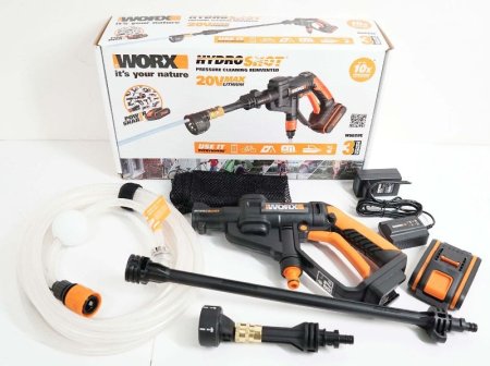Мойка высокого давления WORX WG629E.9, аккумуляторная, 20В, 22 бар, Без аккумулятора и зарядного устройства Мойка высокого давления WORX WG629E.9, аккумуляторная, 20В, 22 бар, Без аккумулятора и зарядного устройства