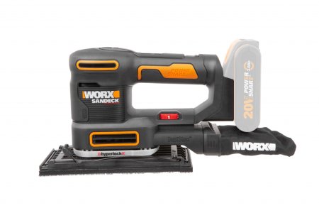 Виброшлифмашина WORX WX820.9 аккумуляторная 20V, 1 аккумулятор 2 Ач + зарядное устройство, в кейсе