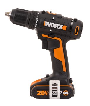 Дрель-шуруповерт аккумуляторная WORX WX108, 50Нм, 20В, 2Ач x2, ЗУ 2А, кейс