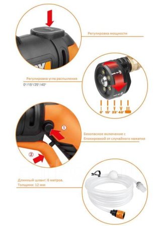 Мойка высокого давления WORX WG629E.9, аккумуляторная, 20В, 22 бар, Без аккумулятора и зарядного устройства Мойка высокого давления WORX WG629E.9, аккумуляторная, 20В, 22 бар, Без аккумулятора и зарядного устройства