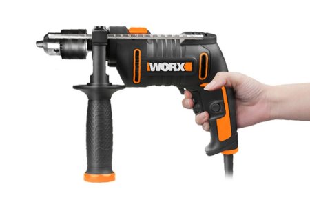 Дрель-шуруповерт ударная WORX WX317.2 электрическая 220V, 600Вт, в кейсе, Без аккумулятора и зарядного устройства