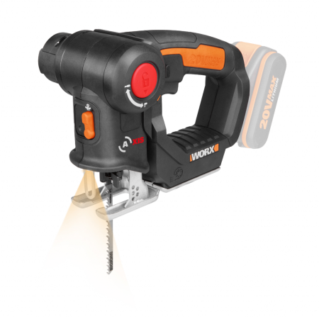 Лобзик – сабельная пила 2-в-1 WORX Axis WX550.9 аккумуляторный 20V, Без аккумулятора и зарядного устройства