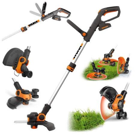 Триммер аккумуляторный WORX WG163E.9, 20В, 30 см, Без аккумулятора и зарядного устройства