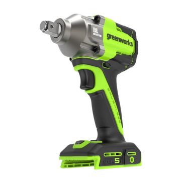 Гайковерт ударный акк. GREENWORKS IW5500, 24V, б/щет, 1/2'', 500Нм, 3 режима, без АКБ и ЗУ (3805007)