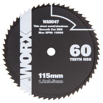 Пильный диск по металлу WORX 60T HSS 115х1,2х9,5 мм