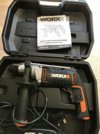 Дрель-шуруповерт ударная WORX WX318 электрическая 220V, 810Вт, в кейсе, Без аккумулятора и зарядного устройства