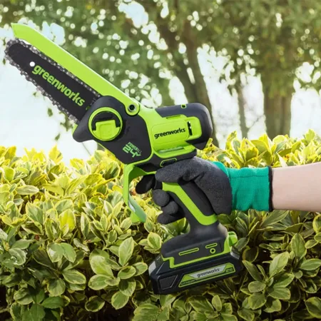 Цепная мини-пила аккумуляторная GREENWORKS GD24CSMNX, 24V, 15см, бесщеточная, без аккумулятора и ЗУ