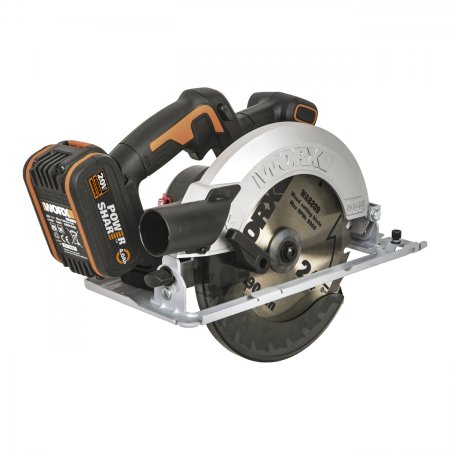 Циркулярная пила WORX WX520.9 20V аккумуляторная бесщеточная, 190мм, Без аккумулятора и зарядного устройства