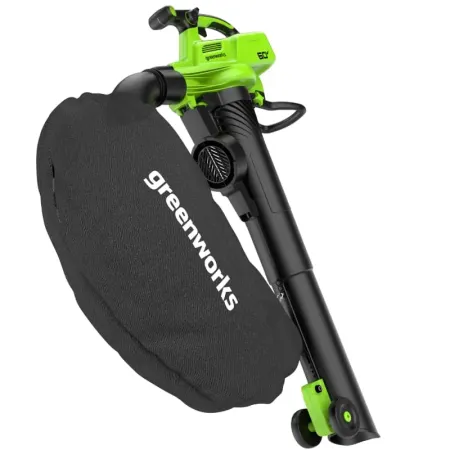 Воздуходувка-пылесос аккумуляторная GREENWORKS GD60BVII, 60V, бесщеточная