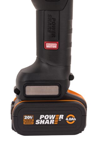 Угловая шлифмашина бесщёточная аккумуляторная WORX WX813, 115мм, 20В, 4Ач х1, ЗУ 2А