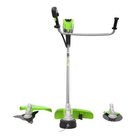 Триммер аккумуляторный GREENWORKS TB201H, Арт. 2112407, 82V, 2,0 кВт, 46 см, c трехлопастным ножом и кусторезом, бесщеточный