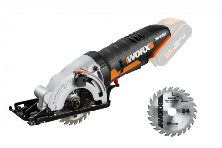 Дисковая пила WORX WX527.9 аккумуляторная 20V, 85мм, 1 аккумулятор 2 Ач + зарядное устройство