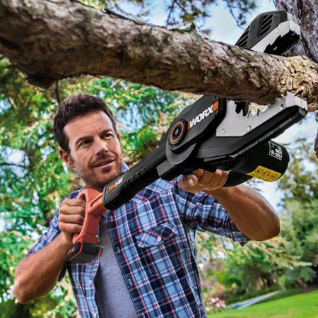 Цепная пила безопасная аккумуляторная WORX JawSaw WG329E.9, 20В, 15 см, 1 аккумулятор 2 Ач + зарядное устройство