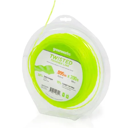 Леска витая 2,4 мм 2950207 для триммеров Greenworks GD60LT 60V, GD60BCB 60V, GD82LT 82V и GD82BCB 82V
