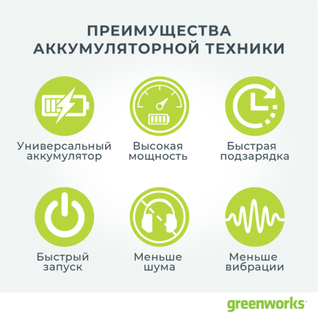 Шлифовальная машина аккумуляторная GREENWORKS G24ROS,24V, без аккумулятора и ЗУ
