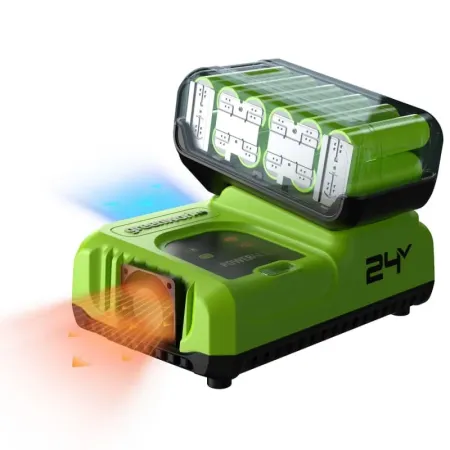 Ультрабыстрое зарядное устройство GREENWORKS G24C8, 24V, 8A (2958707)