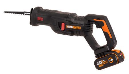 Сабельная пила аккумуляторная бесщеточная WORX WX516, 20В, 4Ач х1, ЗУ 2А