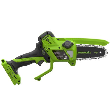 Цепная мини пила аккумуляторная GREENWORKS CS2410A,  24V, 10см, бесщеточная, с автоматической смазкой цепи (CS2410AA1)