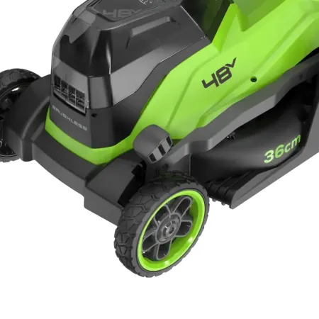 Газонокосилка аккумуляторная GREENWORKS GD24X2LM361,  2х24V, 36 см, бесщеточная, бесщеточная (2520707) Газонокосилка аккумуляторная GREENWORKS GD24X2LM361,  2х24V, 36 см, бесщеточная, бесщеточная (2520707)