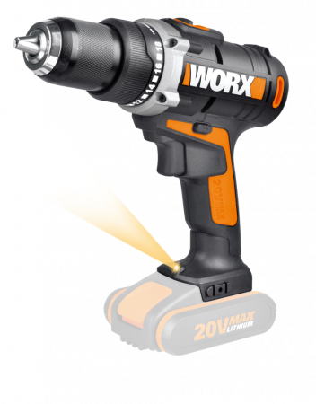 Дрель-шуруповерт аккумуляторная WORX WX183.9, 50Нм, 20В, Без аккумулятора и зарядного устройства